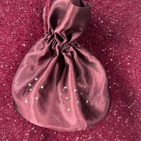 American Girl Holiday Dress & Purse Burgundy Sparkle Fur Trim Midi Big Girl 16 - Picture 10 of 11